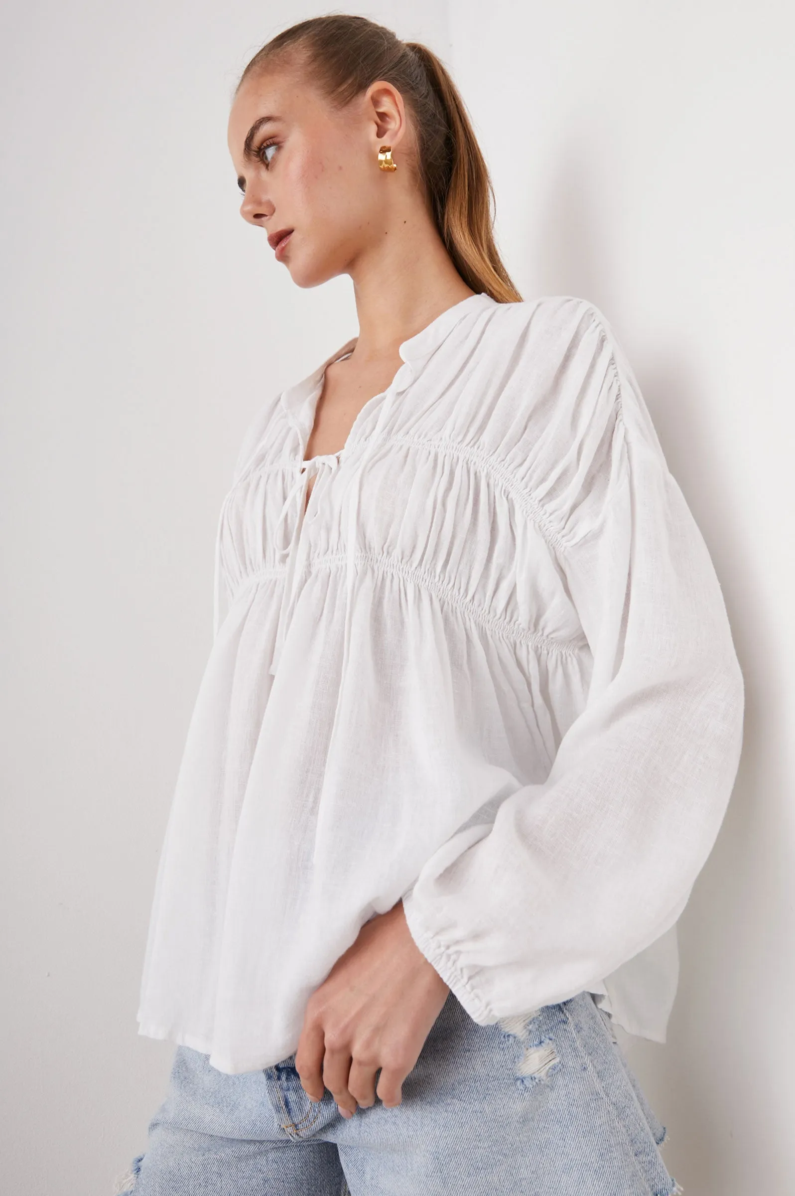 Ophelia Linen-Blended Blouse