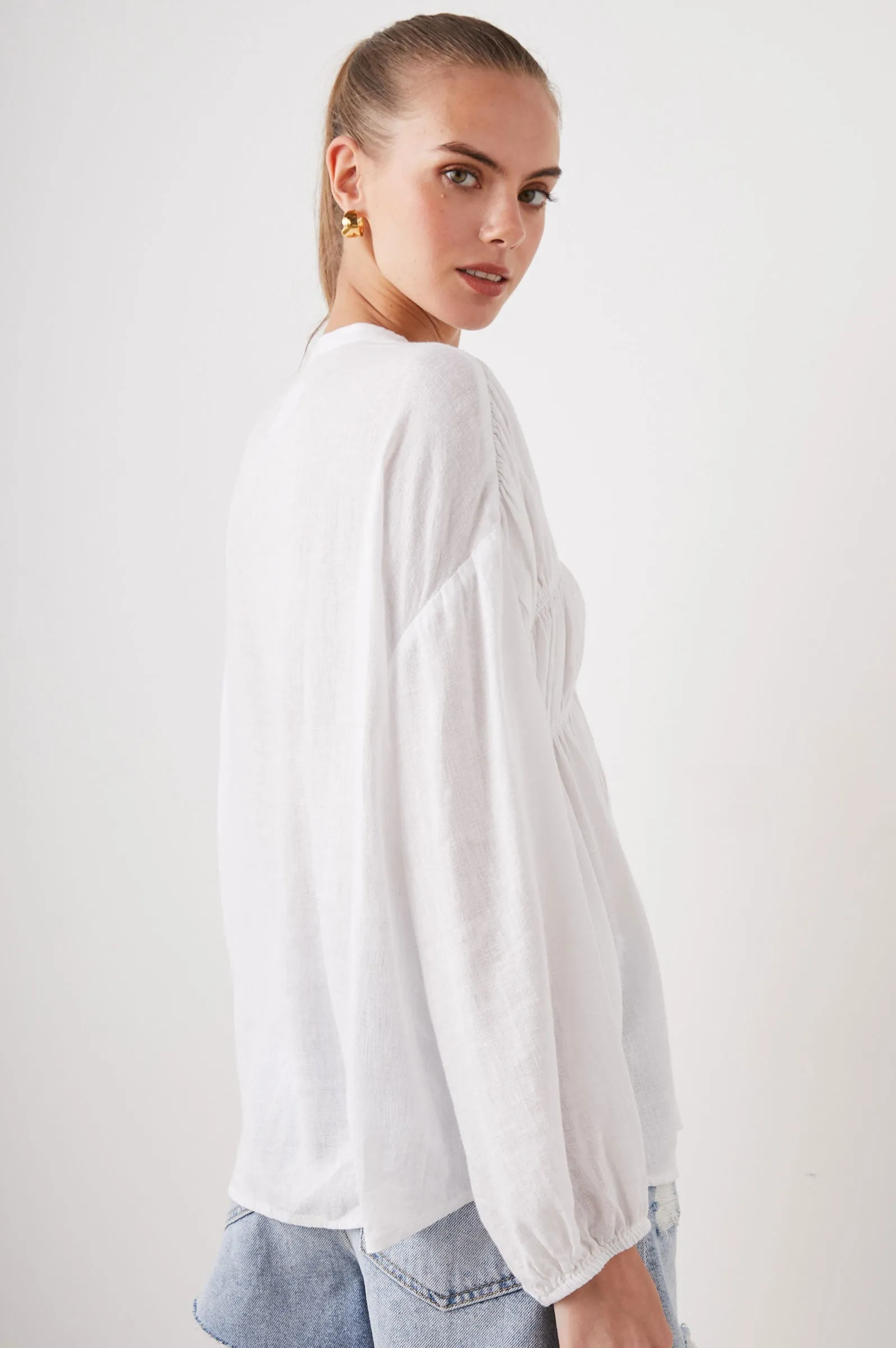 Ophelia Linen-Blended Blouse