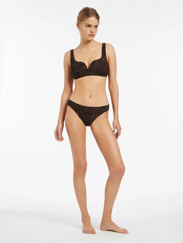 Pantera Banded High Leg Bikini Bottom - Chocolate