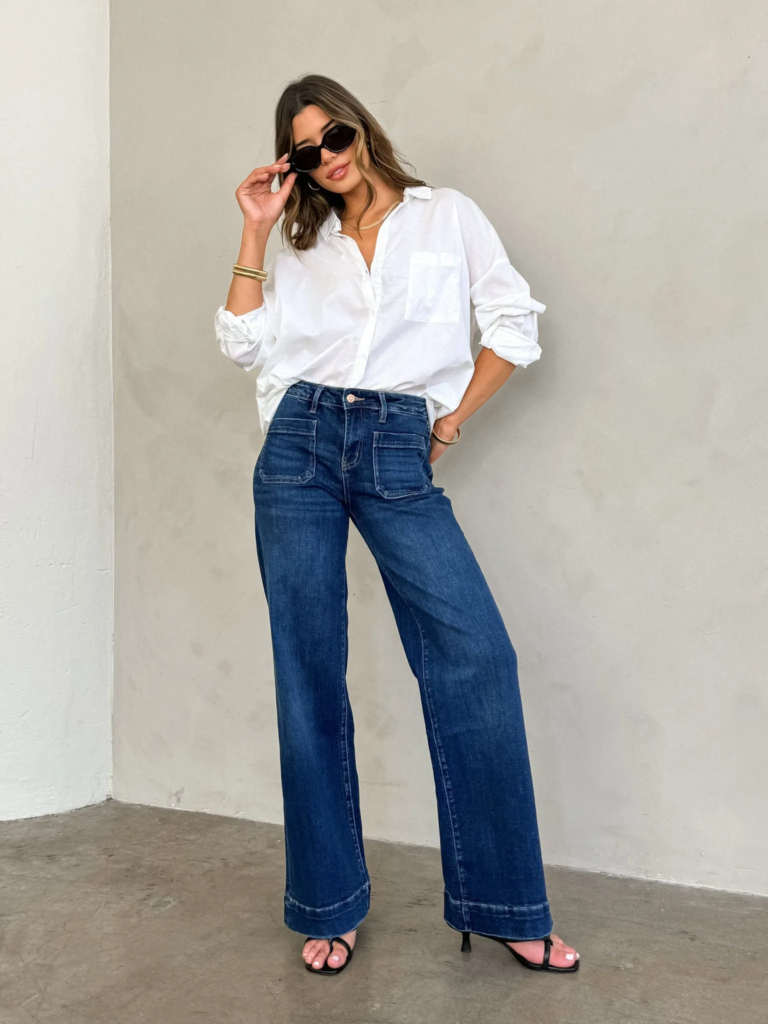 She Means Business Wide Leg Jeans