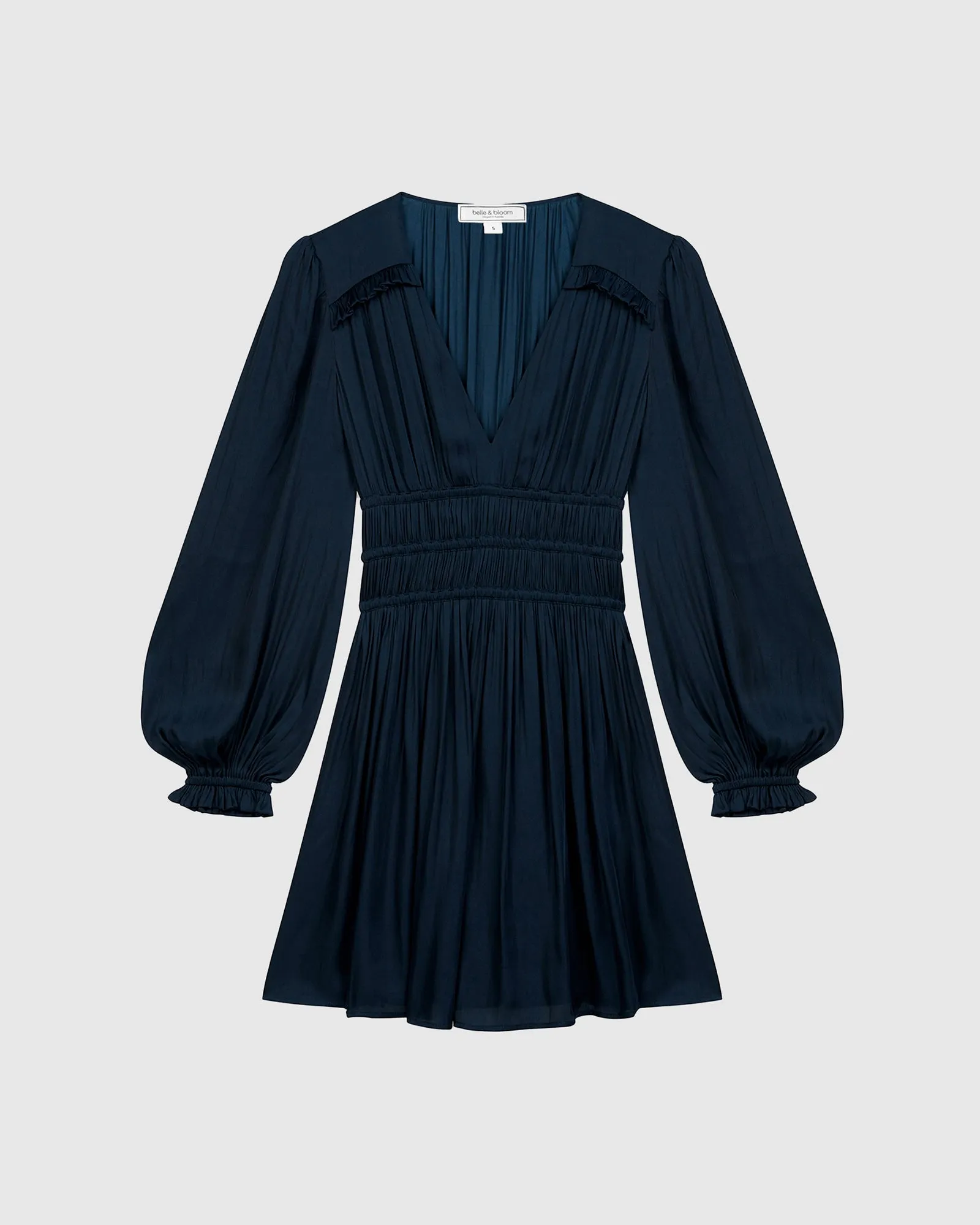 Shine Bright Ruched Mini Dress - Navy