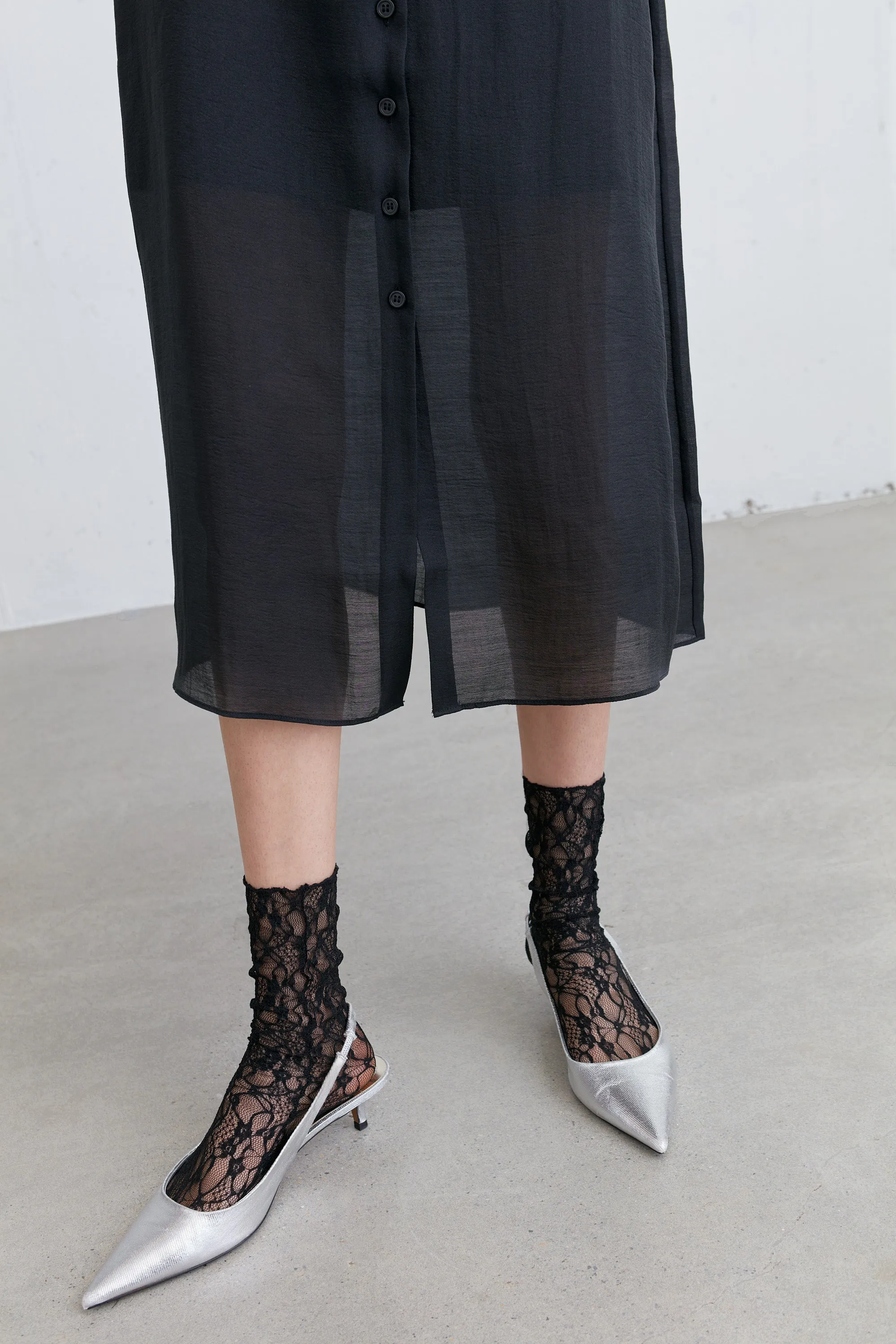 SHIRT CHIFFON MIDI DRESS