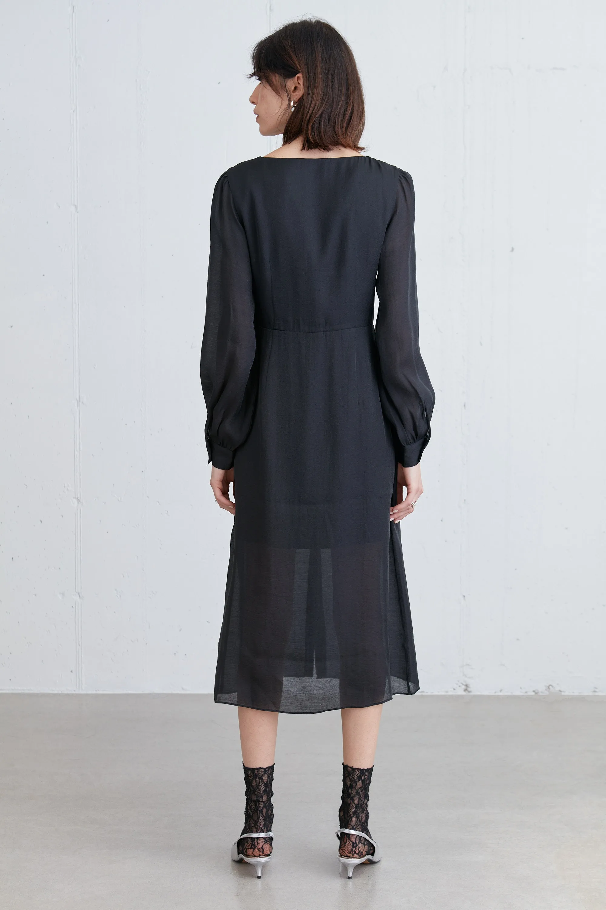 SHIRT CHIFFON MIDI DRESS