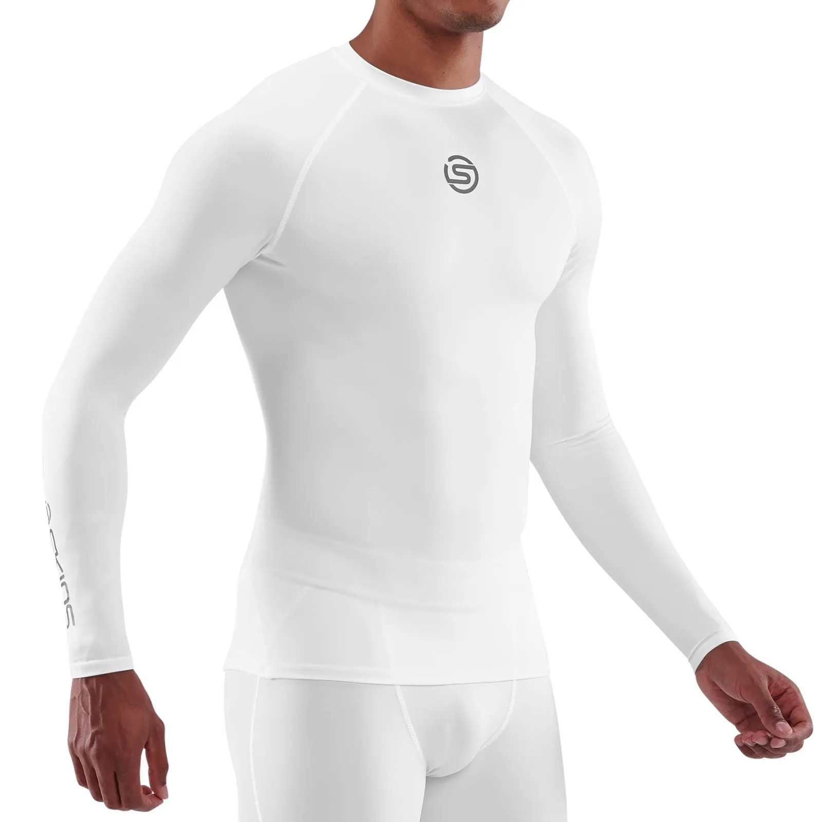 SKINS SERIES-1 MEN'S LONG SLEEVE TOP WHITE