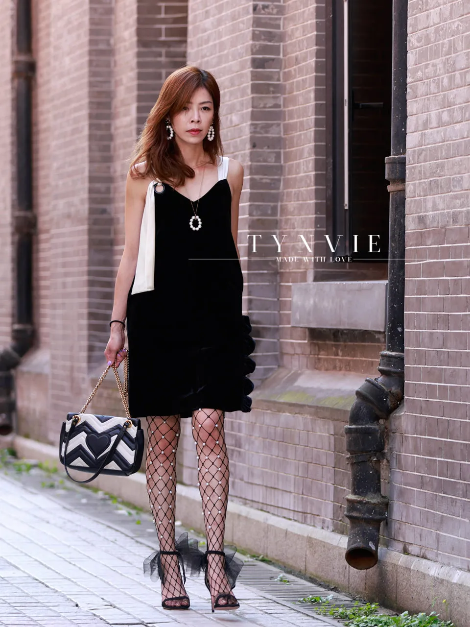 Surprise Sale! Asymmetrical Tie Shoulder Ruffle Side Slit Velvet Shift Dress