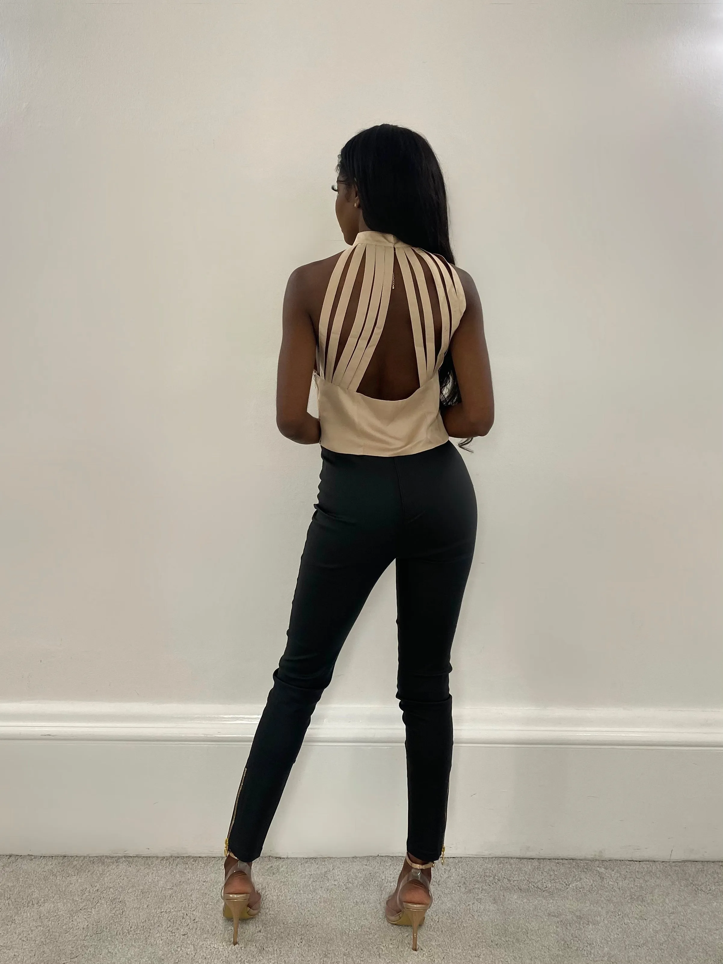 Worth a Million The Goldie High Waist Skinny Luxe Trousers in Black
