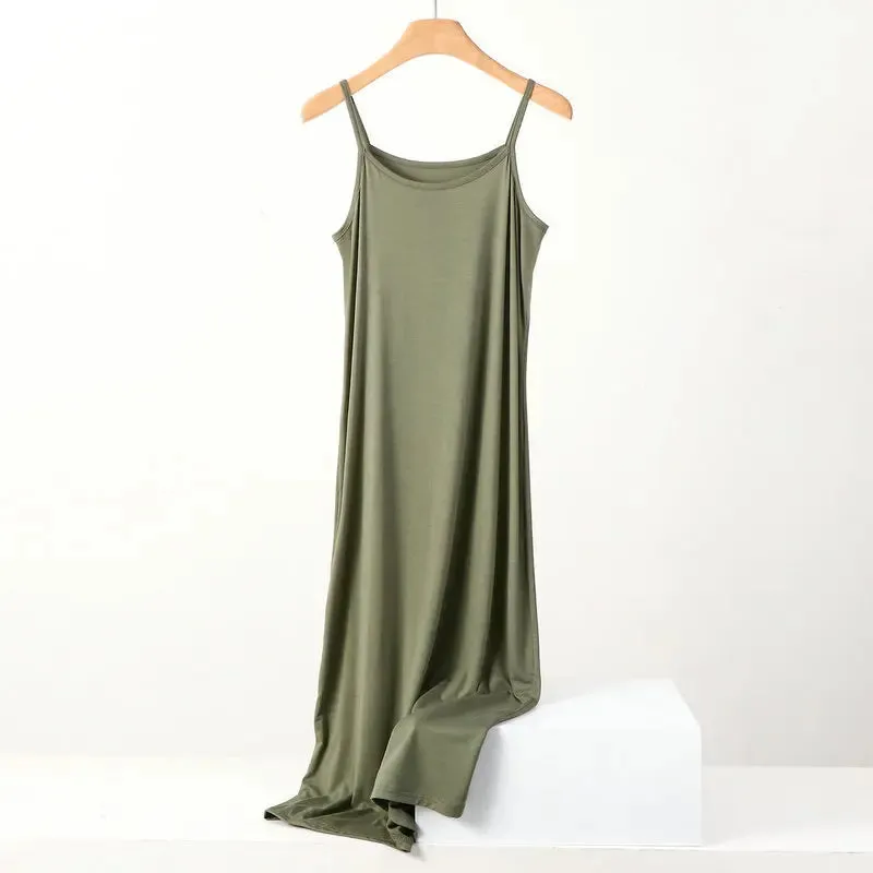 XL to 8XL Lengthen Modal Dress  Large size Spaghetti strap bottoming dresses Halter sundress Camisoles slips Inner Petticoat