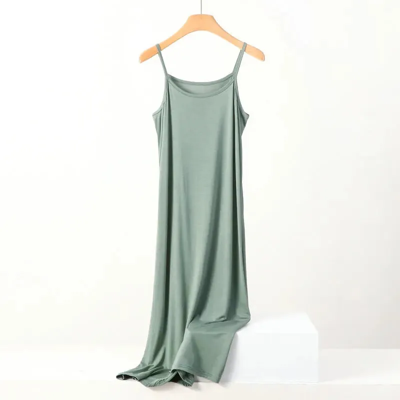 XL to 8XL Lengthen Modal Dress  Large size Spaghetti strap bottoming dresses Halter sundress Camisoles slips Inner Petticoat