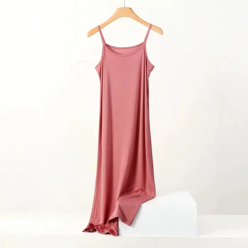 XL to 8XL Lengthen Modal Dress  Large size Spaghetti strap bottoming dresses Halter sundress Camisoles slips Inner Petticoat