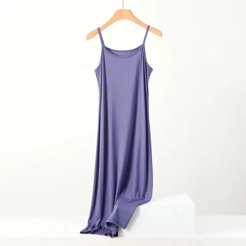 XL to 8XL Lengthen Modal Dress  Large size Spaghetti strap bottoming dresses Halter sundress Camisoles slips Inner Petticoat