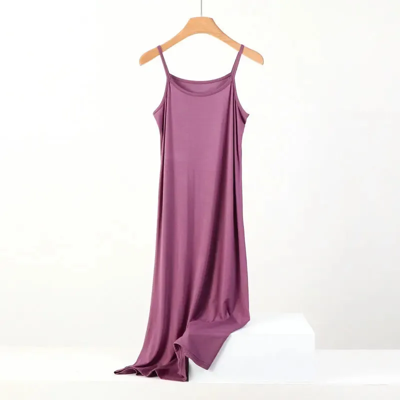 XL to 8XL Lengthen Modal Dress  Large size Spaghetti strap bottoming dresses Halter sundress Camisoles slips Inner Petticoat