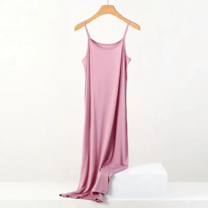 XL to 8XL Lengthen Modal Dress  Large size Spaghetti strap bottoming dresses Halter sundress Camisoles slips Inner Petticoat