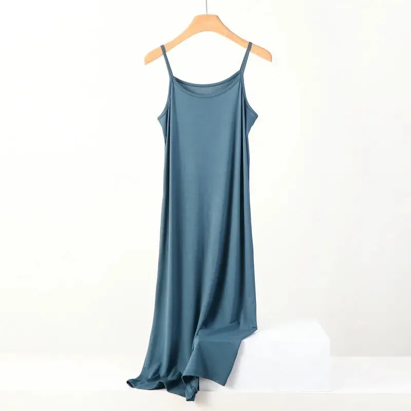 XL to 8XL Lengthen Modal Dress  Large size Spaghetti strap bottoming dresses Halter sundress Camisoles slips Inner Petticoat