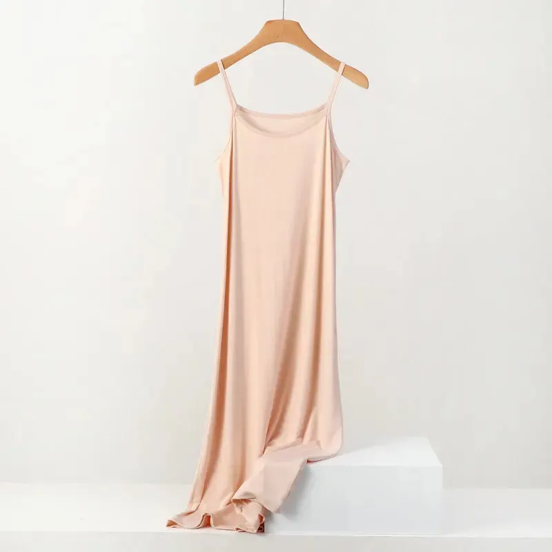 XL to 8XL Lengthen Modal Dress  Large size Spaghetti strap bottoming dresses Halter sundress Camisoles slips Inner Petticoat