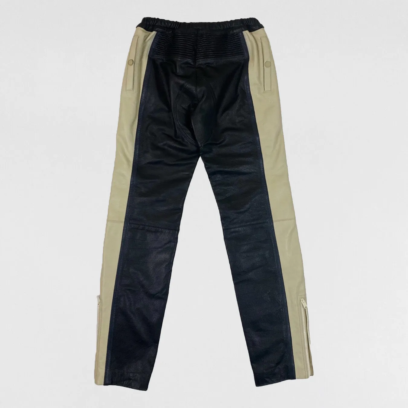 YZY SZN 5 Unreleased Leather Biker Pants In Ink